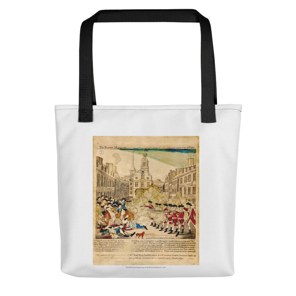 Paul Revere's engraving of the Boston Massacre. 1770 (tote)