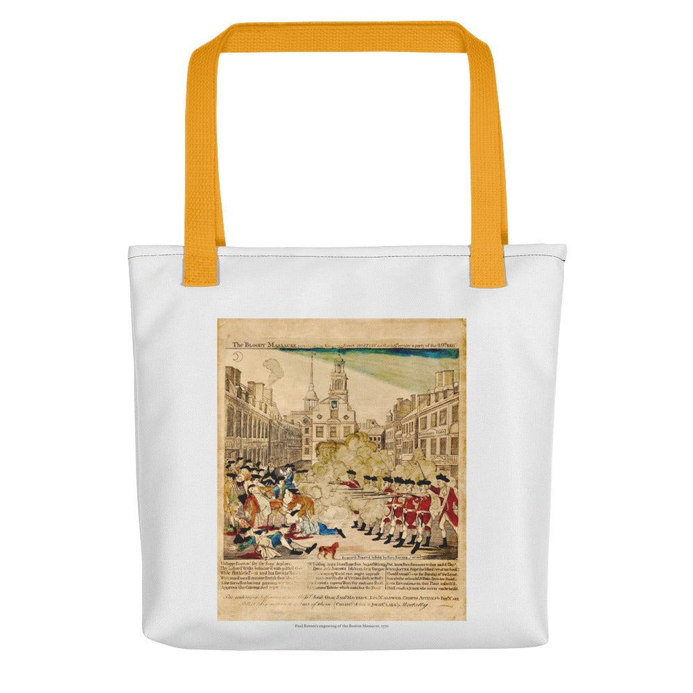 Paul Revere's engraving of the Boston Massacre. 1770 (tote)