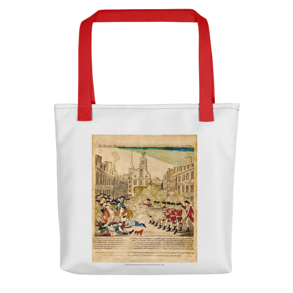 Paul Revere's engraving of the Boston Massacre. 1770 (tote)
